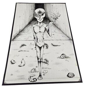 Alien Supreme Overload Monster Street Sketch Art Black White Poster Student 19"